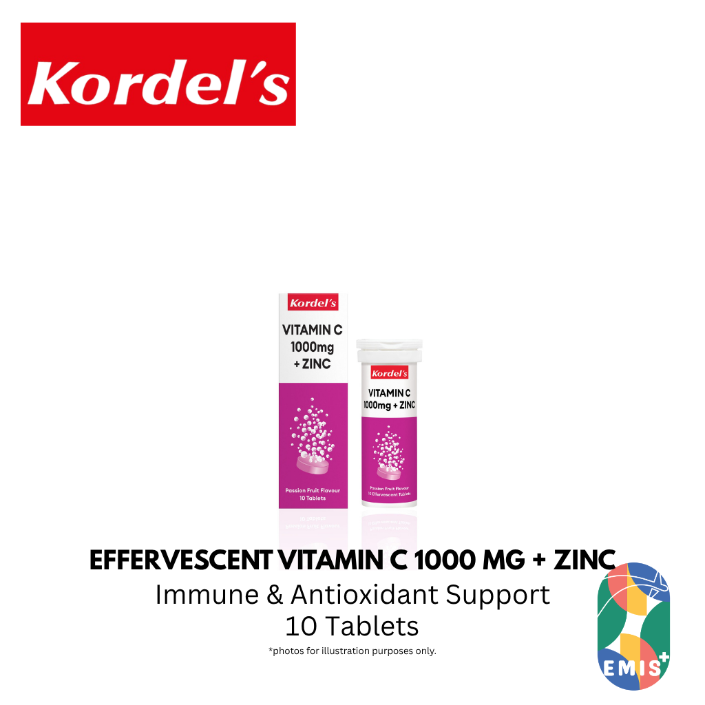 KORDEL’S EFFERVESCENT VITAMIN C 1000 mg + ZINC (PASSIONFRUIT FLAVOUR) — buy online at EMIS+ Singapore
