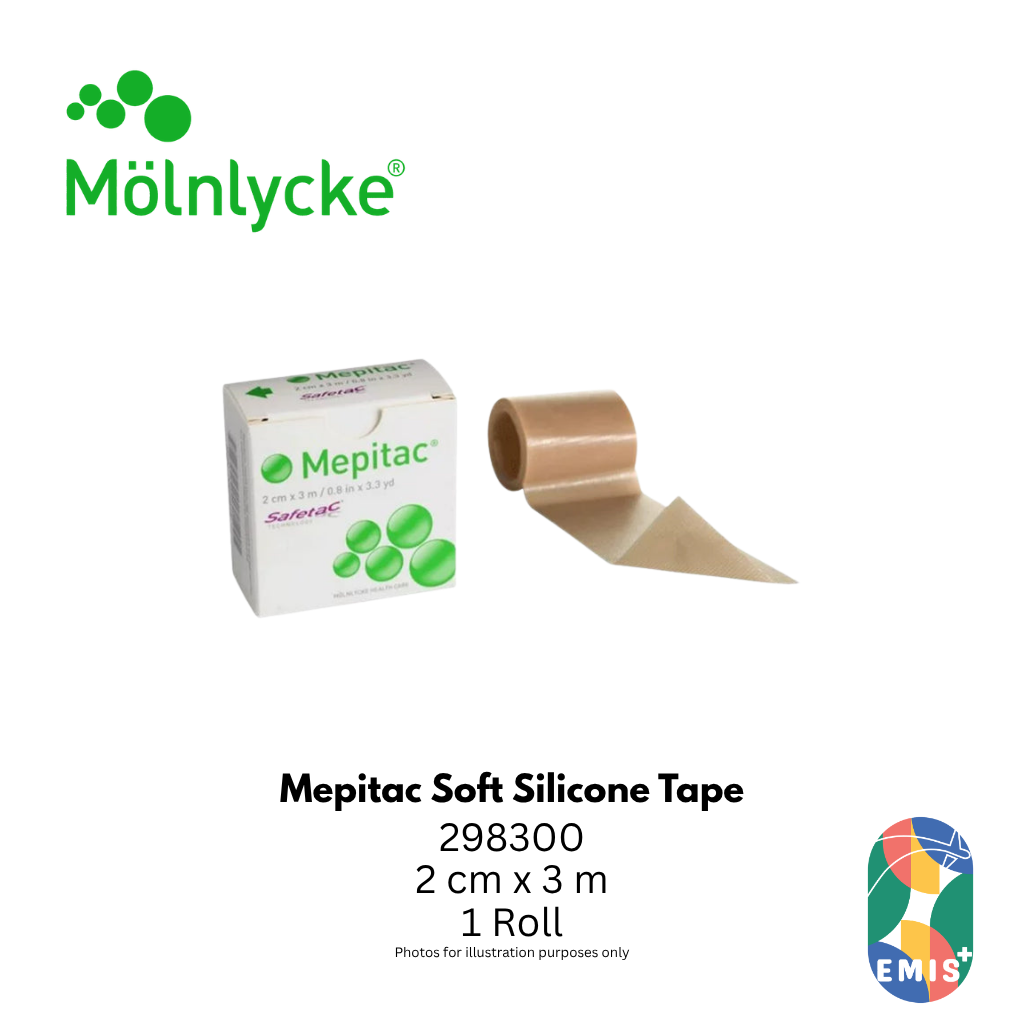 Mepitac Soft Silicone Tape 2 cm x 3 m Gentle Fixation for Sensitive and Fragile Skin