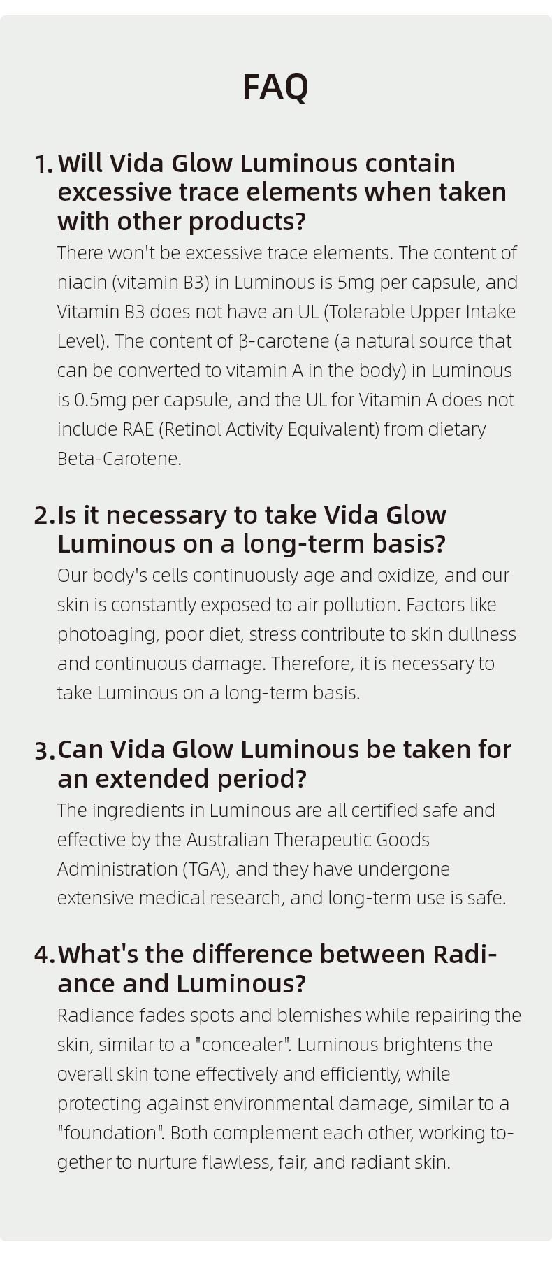 【Member Upgrade】Vida Glow Luminous Capsules 30 capsules*4 bottles Free SGD9 voucher pack