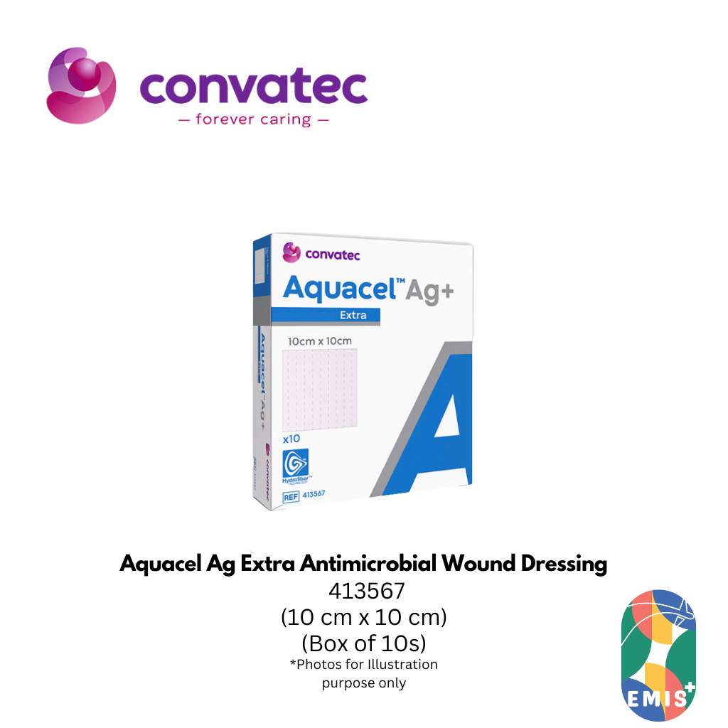 Aquacel Ag Extra Antimicrobial Wound Dressing 10 x 10 cm 413567