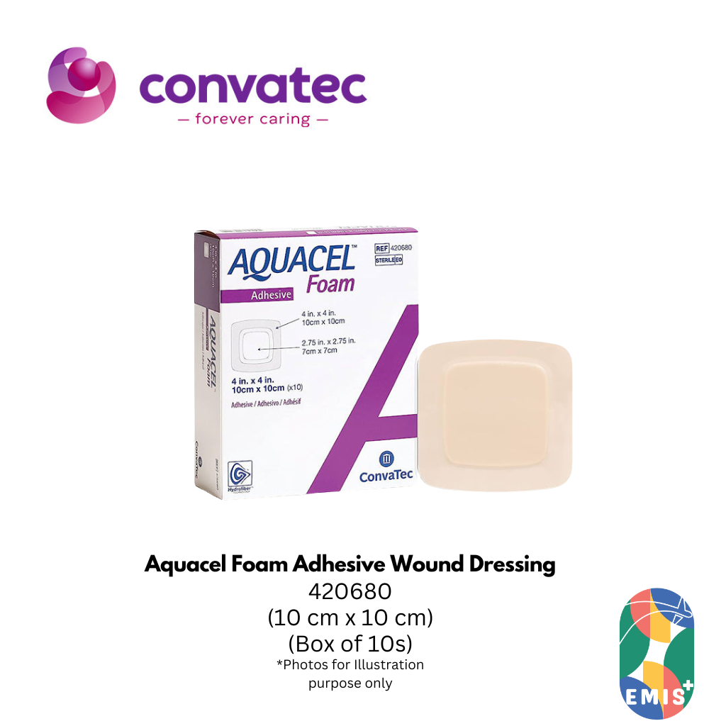 Aquacel Foam Adhesive Wound Dressing 10 x 10 cm Hydrofiber Technology 420680