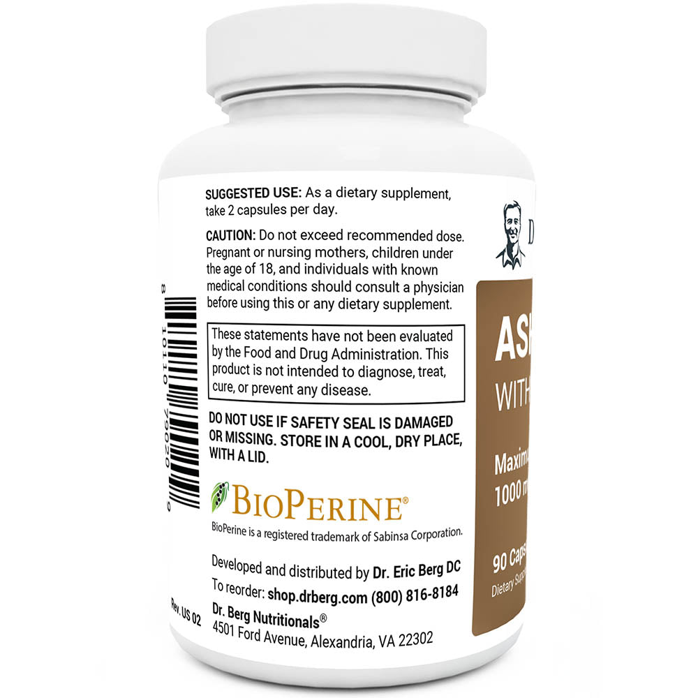 Dr. Berg Ashwagandha with BioPerine: Max Stress Relief (90 Veggie Capsules)