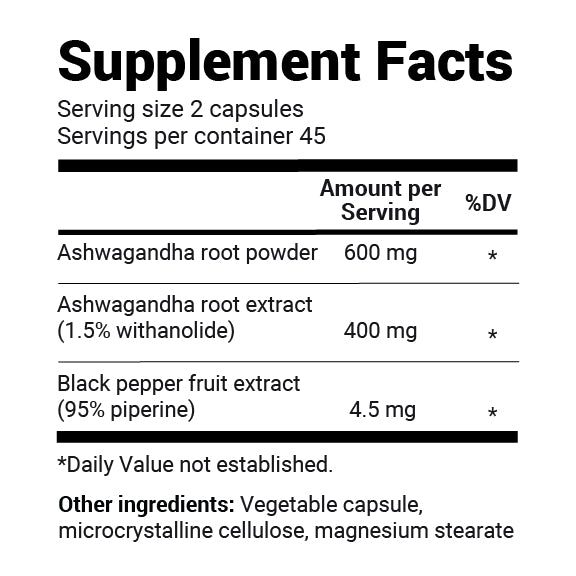 Dr. Berg Ashwagandha with BioPerine: Max Stress Relief (90 Veggie Capsules)