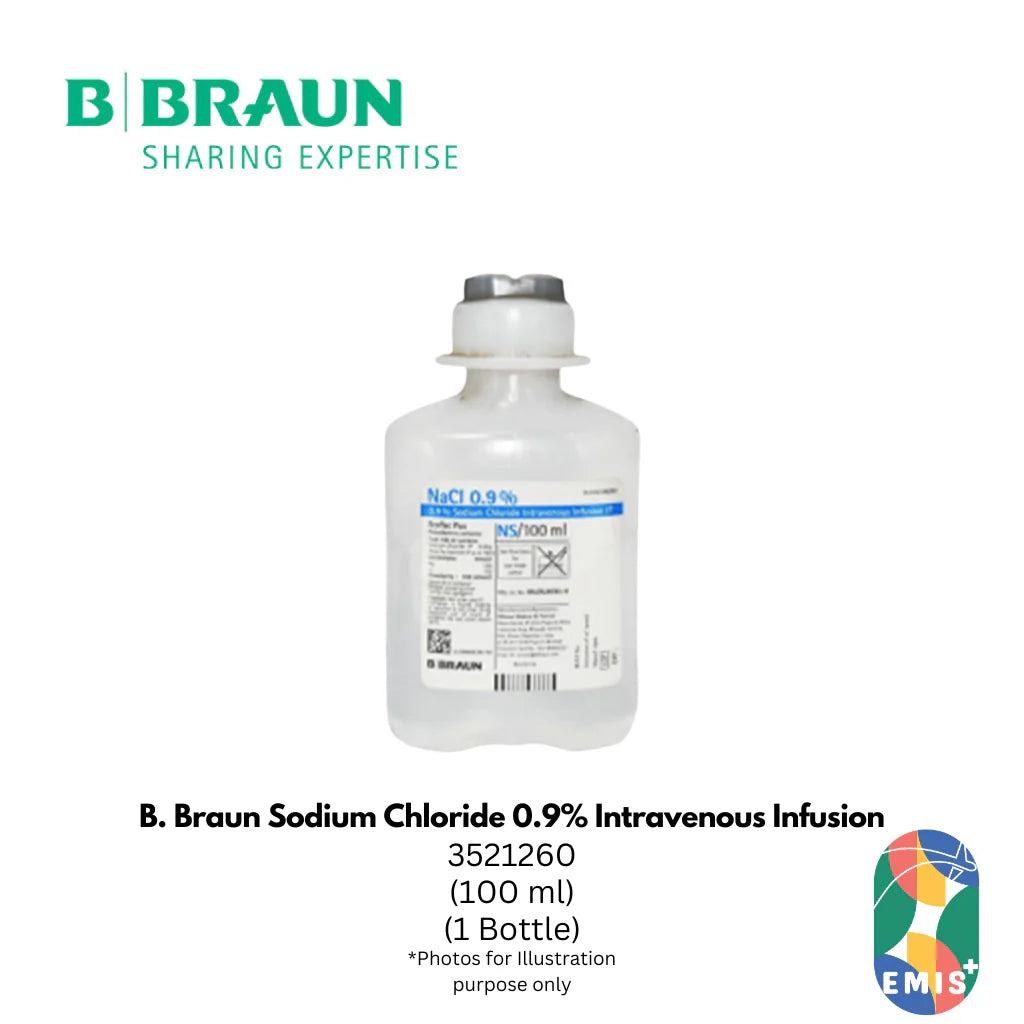 Bbraun 0.9%氯化钠静脉输液 - 100ml 无菌溶液