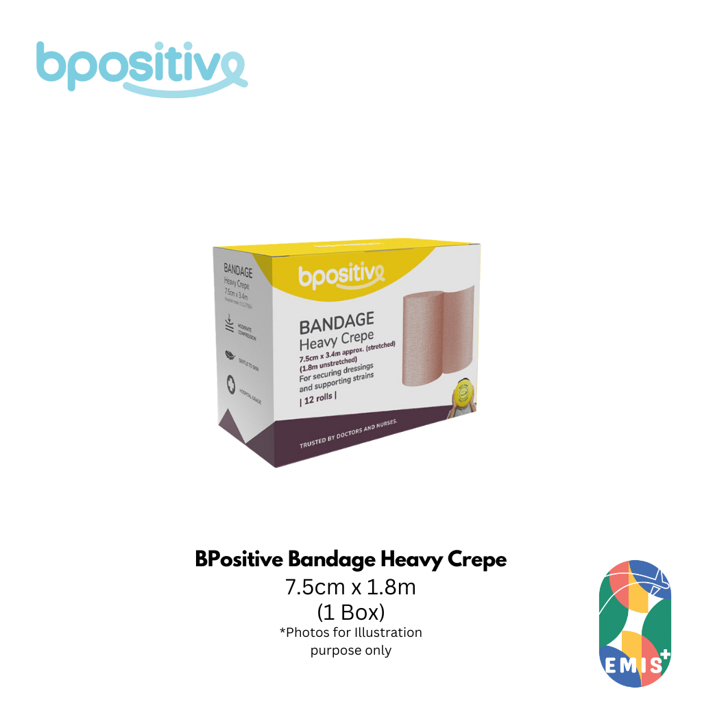 BPositive Bandage Heavy Crepe 7.5cm x 1.8m