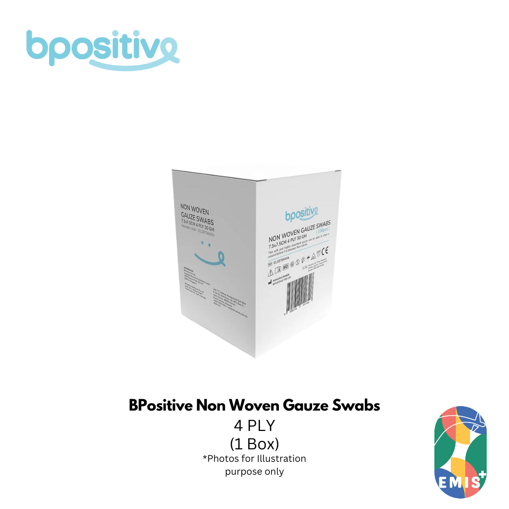 BPositive Non Woven Gauze Swabs 4 Ply Non Sterile Box of 100s