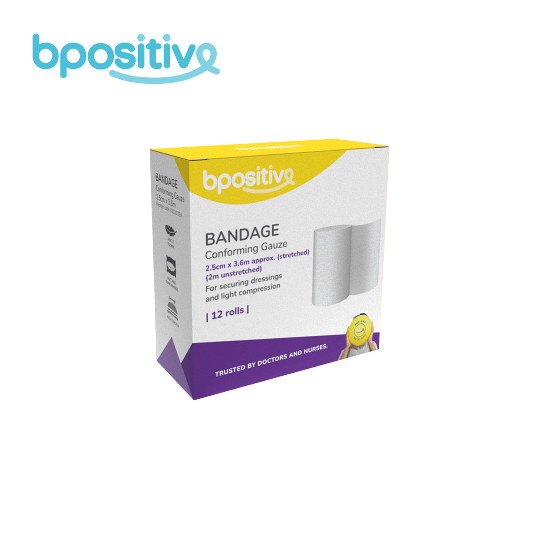 BPositive Bandage (Conforming Gauze) 2.5cm x 2mm