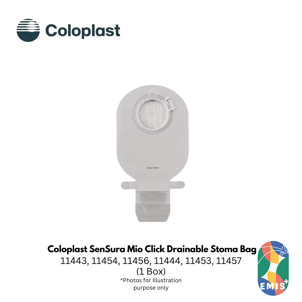 Coloplast SenSura Mio Click Drainable Stoma Bag – Secure Click Coupling | 11443, 11454, 11456, 11444, 11453, 11457