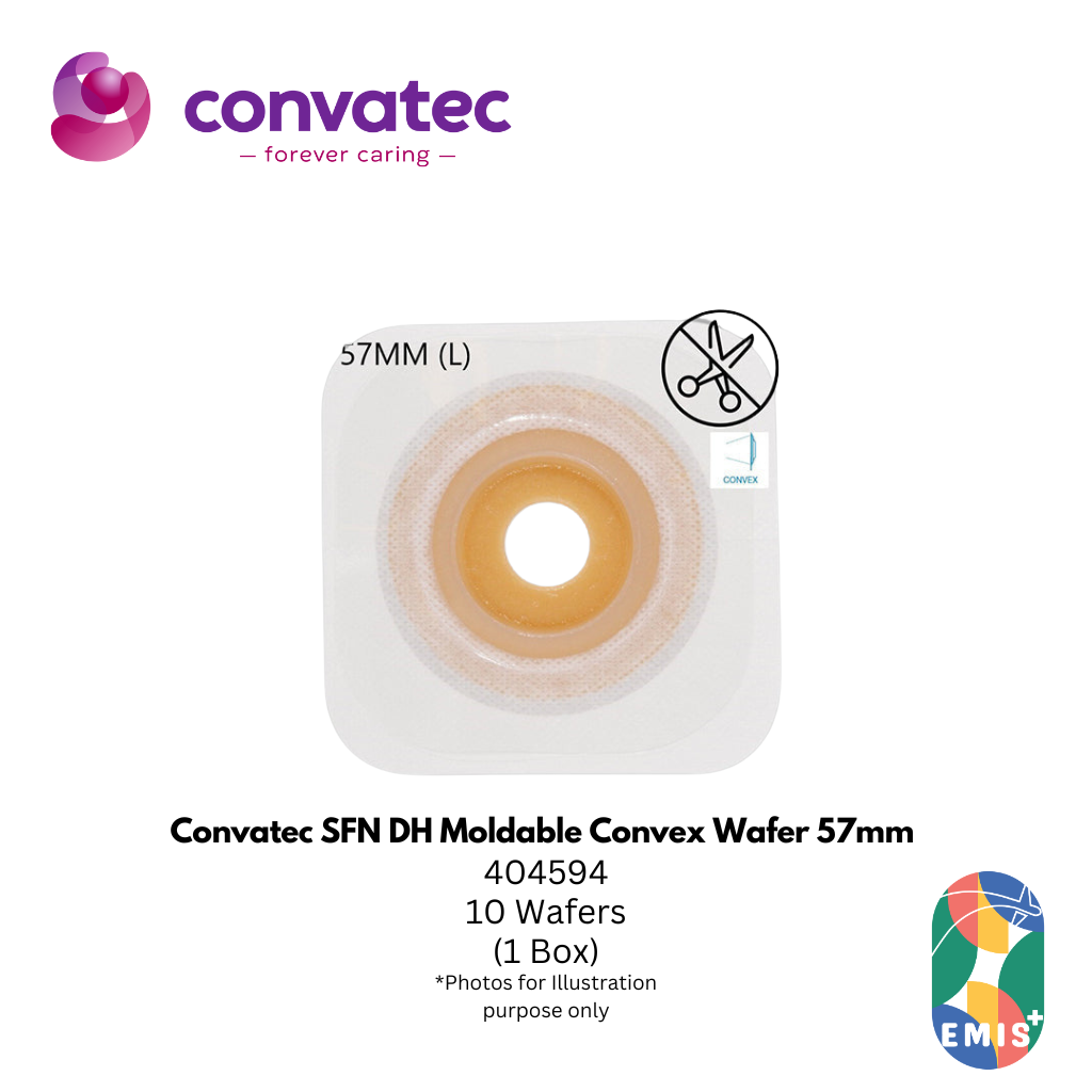 Convatec SFN DH Moldable Convex Wafer 57mm (Large) – 404594 | 2 Piece Ostomy Baseplate, Cut Free Fit (Box of 10)