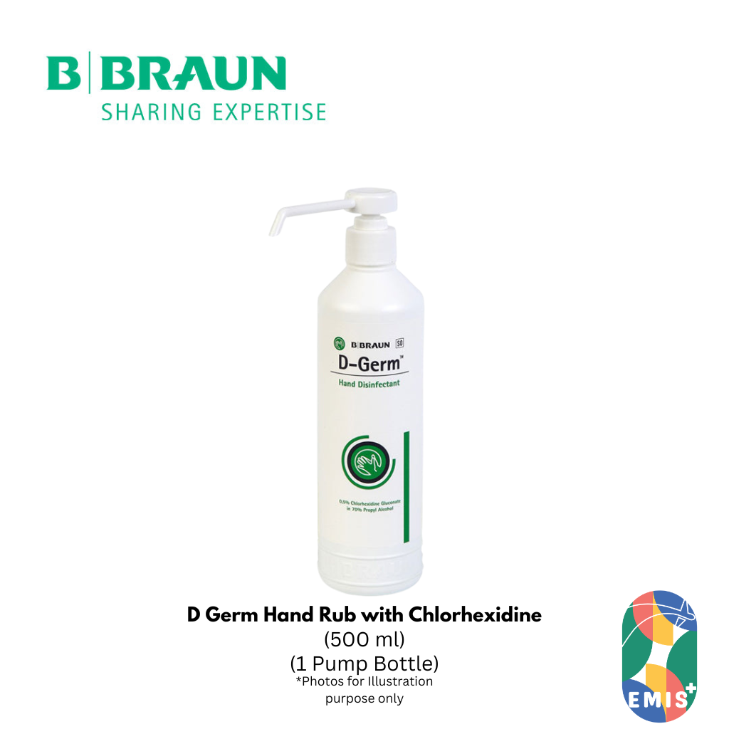 D Germ Hand Rub with Chlorhexidine 500 ml Alcohol Based Hand Sanitizer Pump Bottle