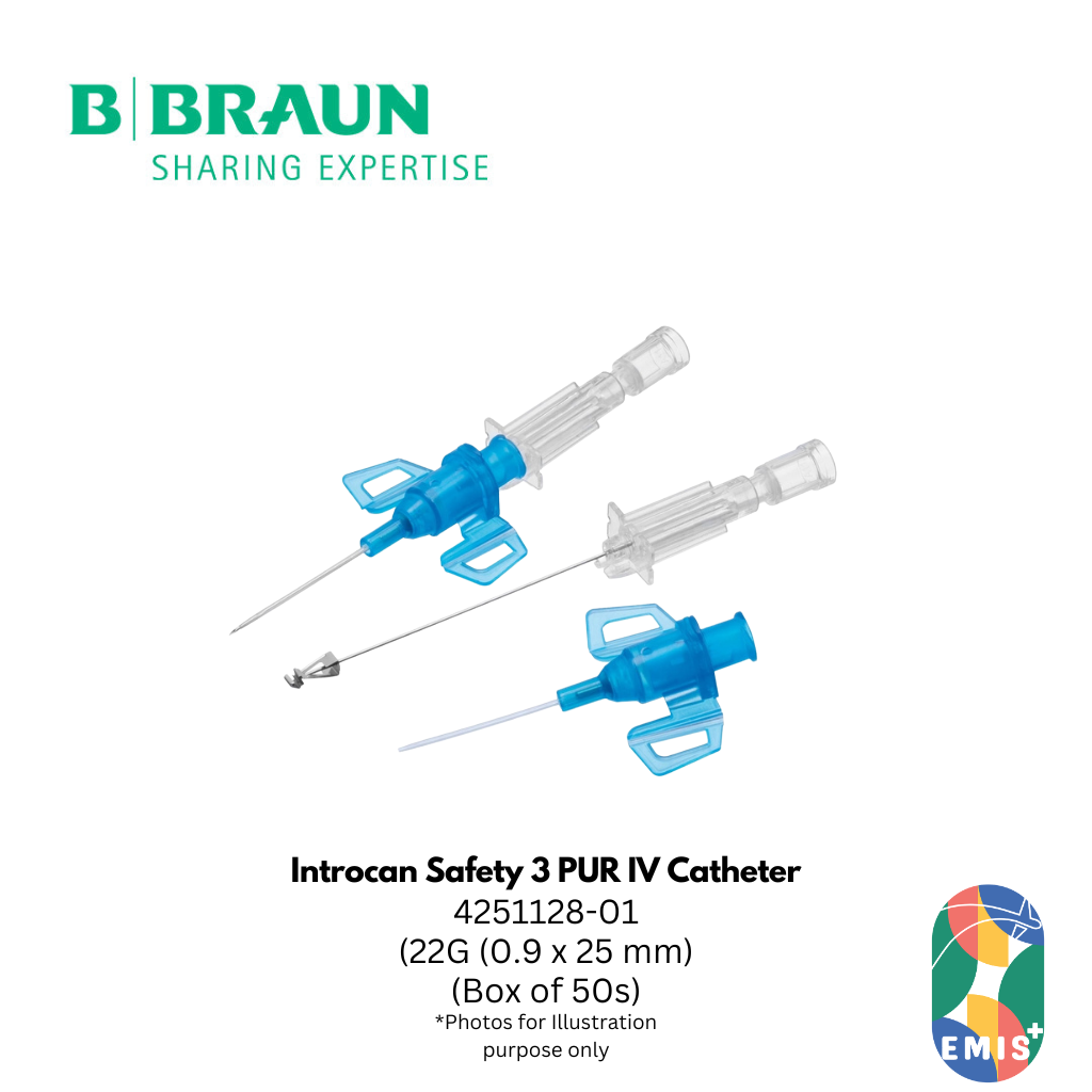 Introcan Safety 3 PUR IV Catheter 22G 0.9 x 25mm