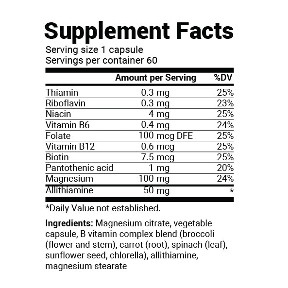 Dr. Berg Natural Vitamin B1+ with Allithiamine & B Complex Blend - 60 Capsules