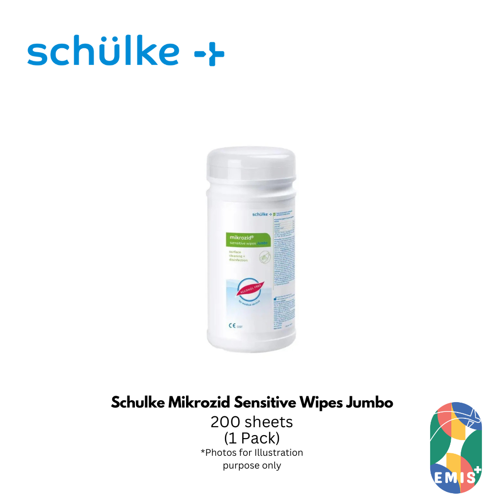 Schulke Mikrozid Sensitive Wipes Jumbo 200 Sheets Alcohol Free Surface Disinfection