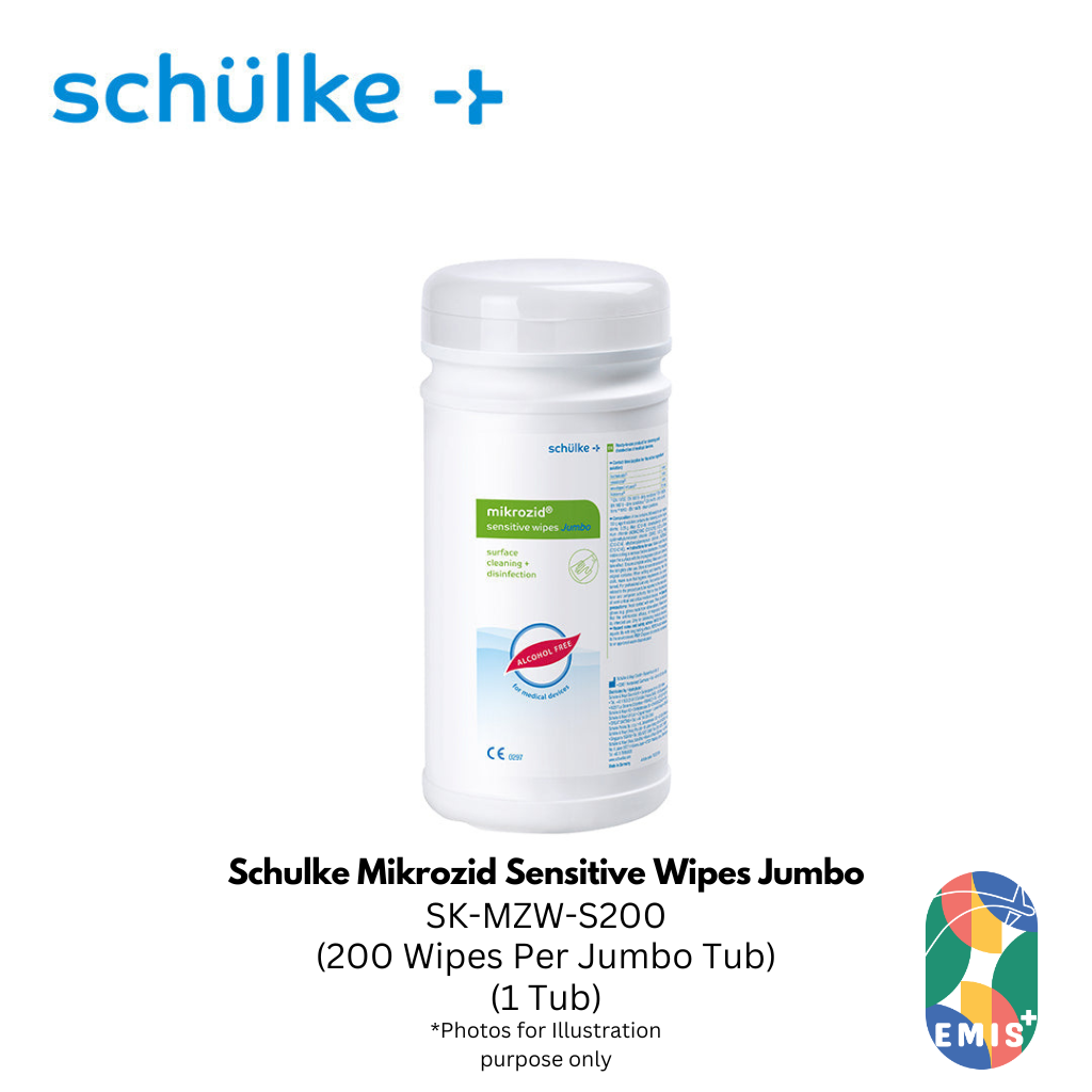 Schulke Mikrozid Sensitive Wipes Jumbo 200 Sheets Alcohol Free Surface Disinfection