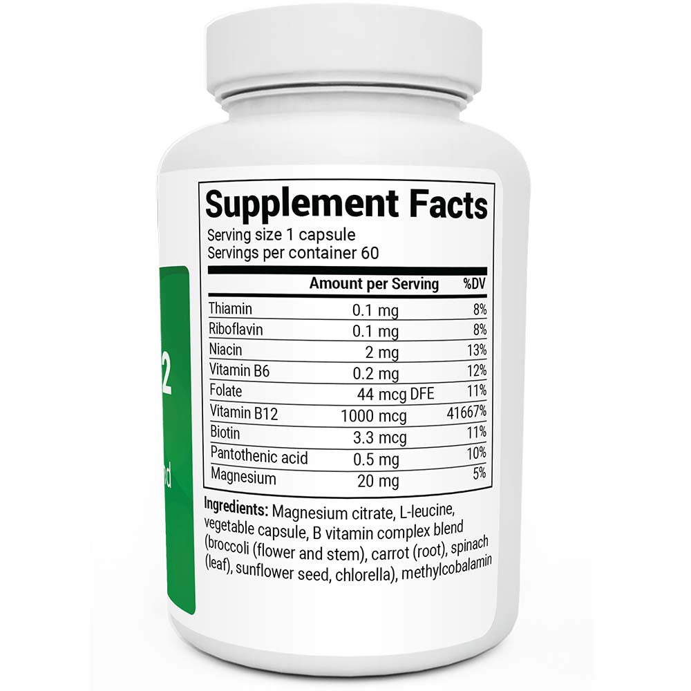 Dr. Berg Natural Vitamin B12 - 1000 mcg Methylcobalamin with B Complex & Magnesium - Boost Energy & Focus