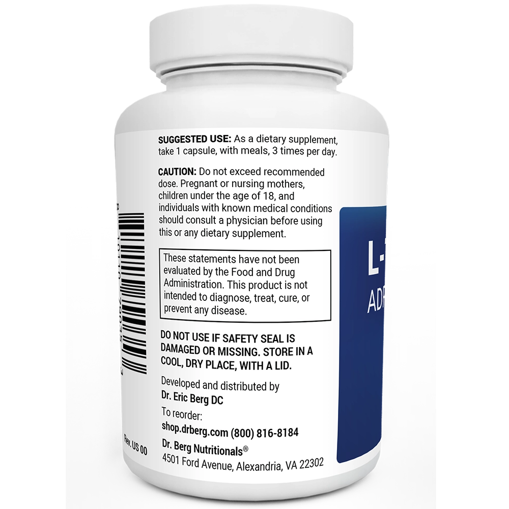 Dr. Berg L-Theanine Adrenal Support - Stress & Energy Formula (90 Capsules)
