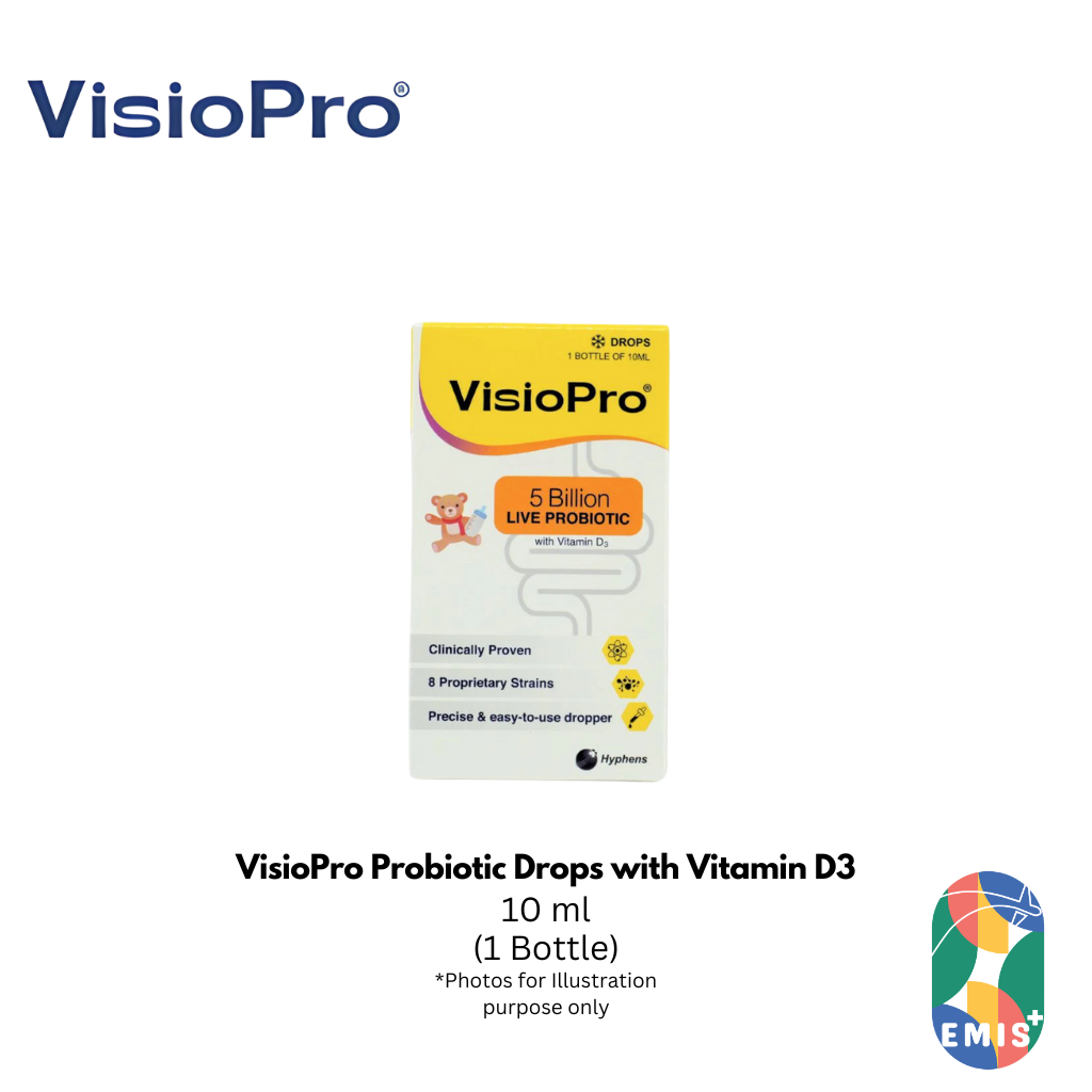 VisioPro Probiotic Drops with Vitamin D3 10ml – 5 Billion Live Cultures