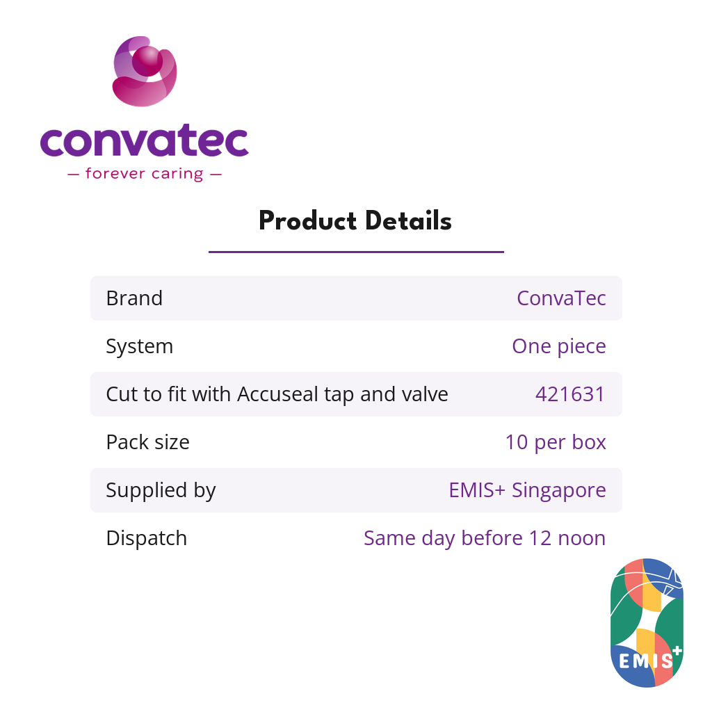 ConvaTec Esteem+ One Piece Urostomy Pouch with Durahesive and Accuseal Tap product details