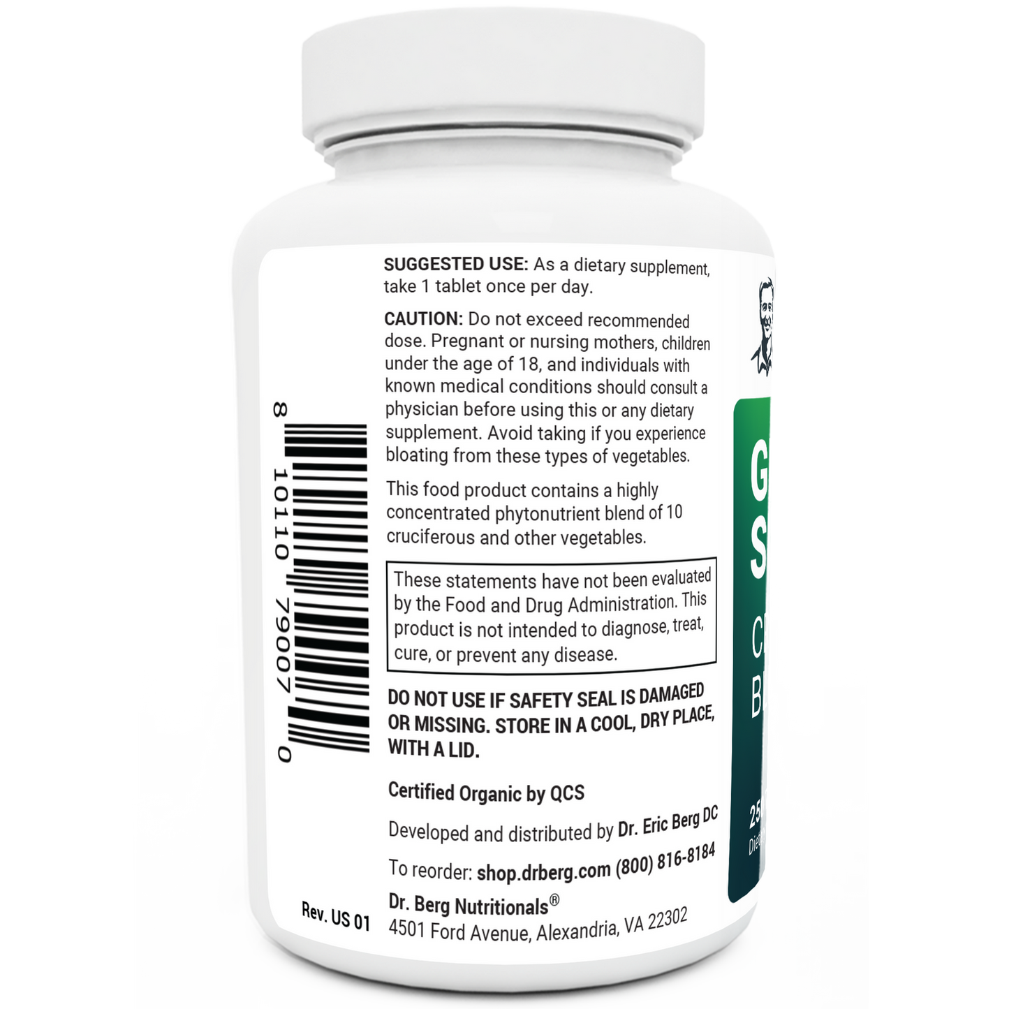 Dr. Berg Organic Greens Superfood - Advanced Cruciferous Blend Tablets