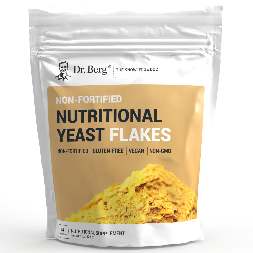 Dr. Berg Nutritional Yeast Flakes: Boost Your Health with Gluten-Free, Vegan Superfood (8 oz)