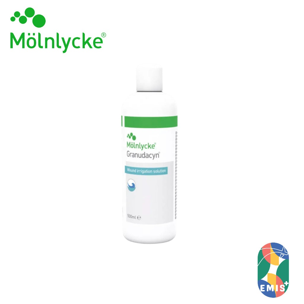 Molnlycke Granudacyn Wound Irrigation Solution 500ml for Cleansing and Moisturising