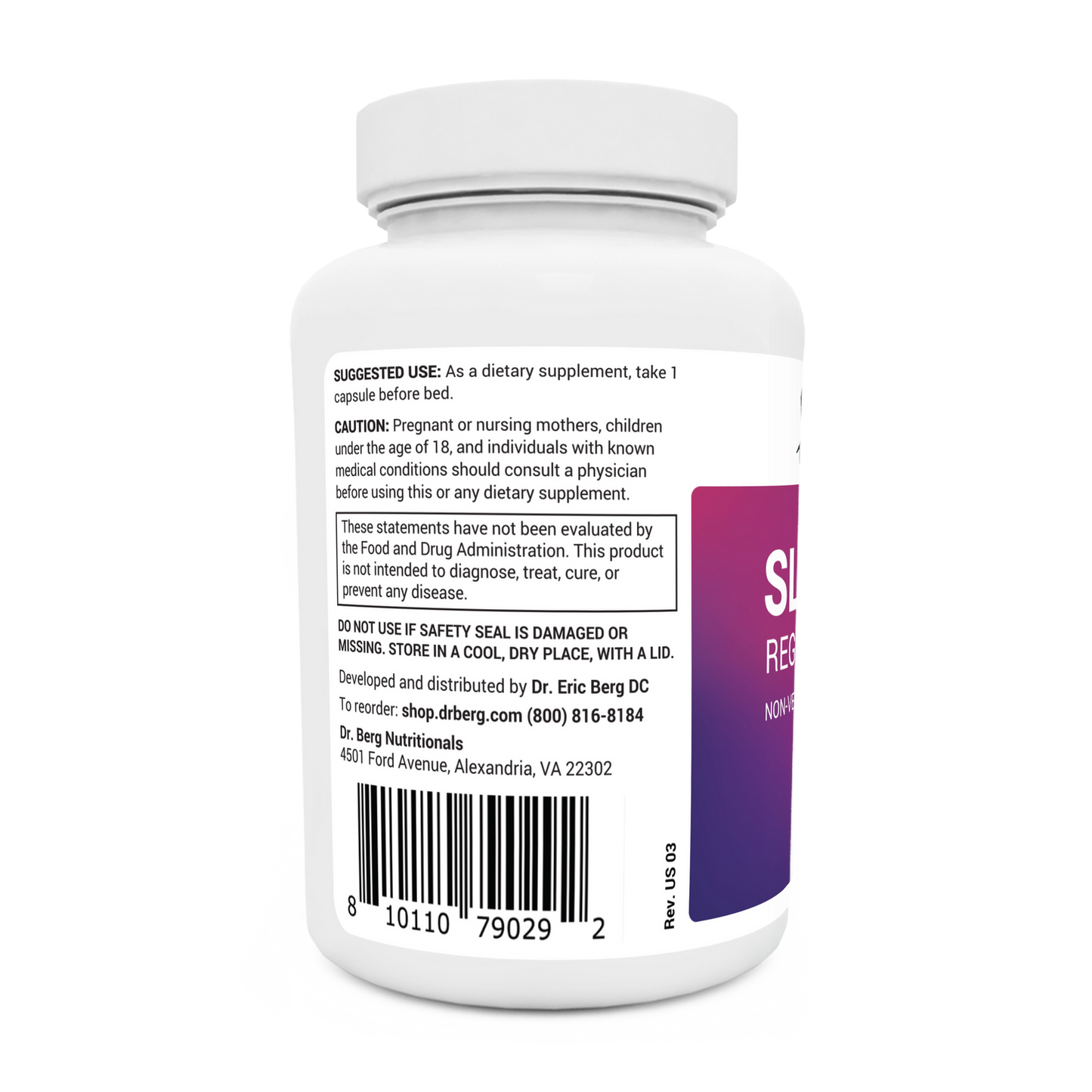 Dr. Berg Sleep Aid Regular Formula - Achieve Restful Nights with 90 Capsules