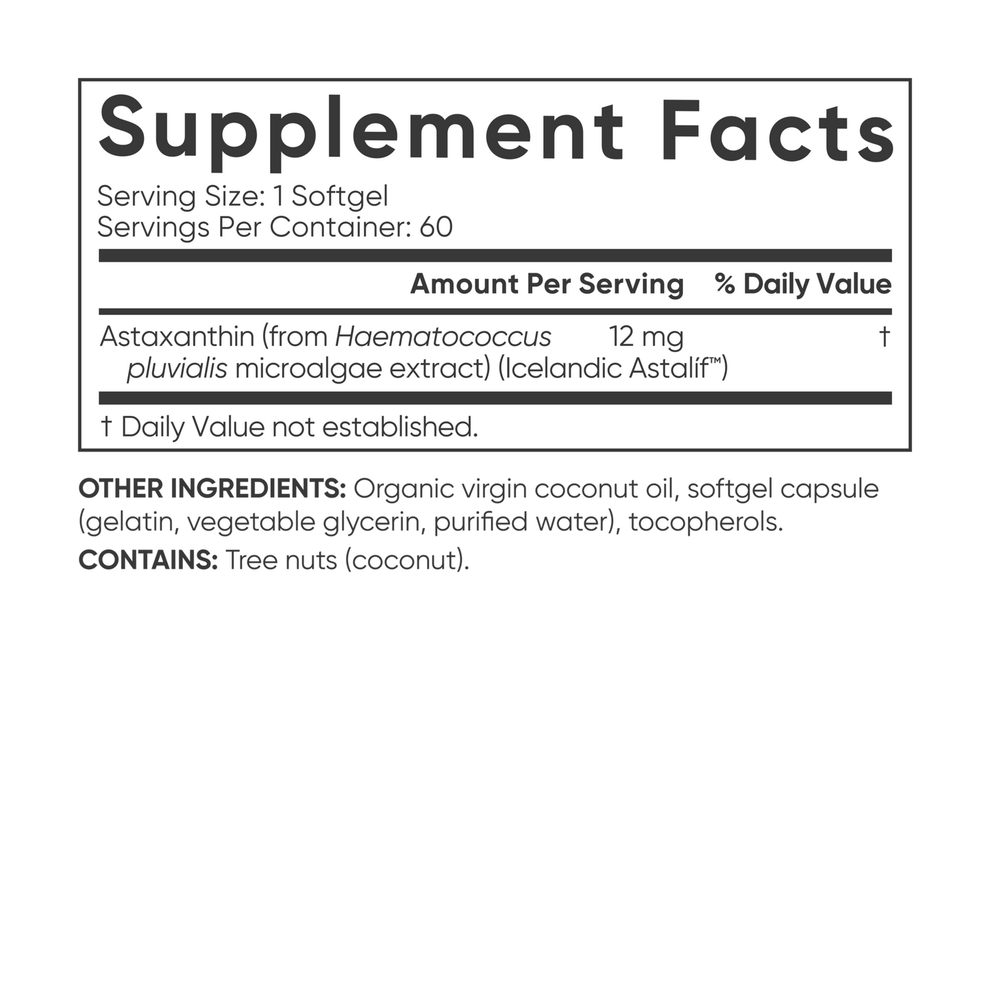 Astaxanthin 12mg (60 softgels) by Sports Research