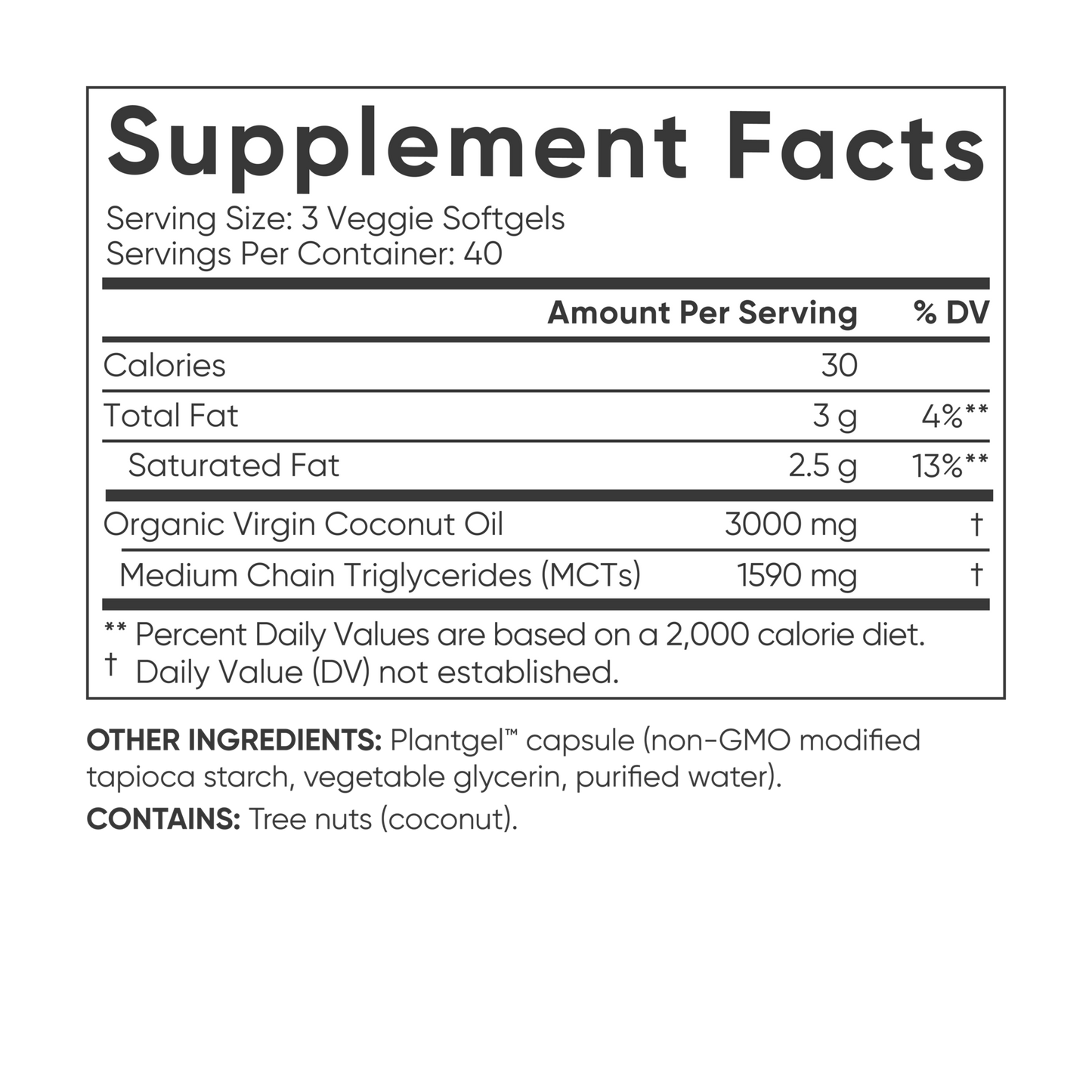 Coconut Oil Virgin Organic 1000mg (120 veggie softgels) by Sports Research