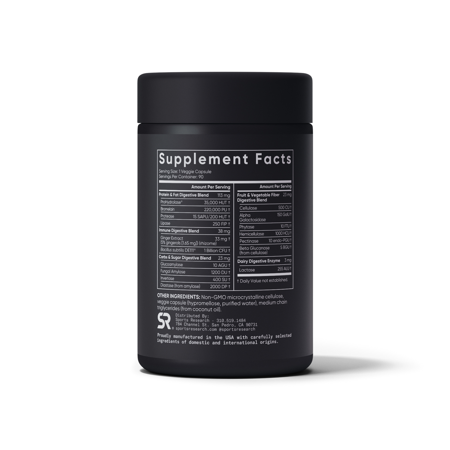 Digestive Enzymes + Probiotic (90 veggie capsules) by Sports Research