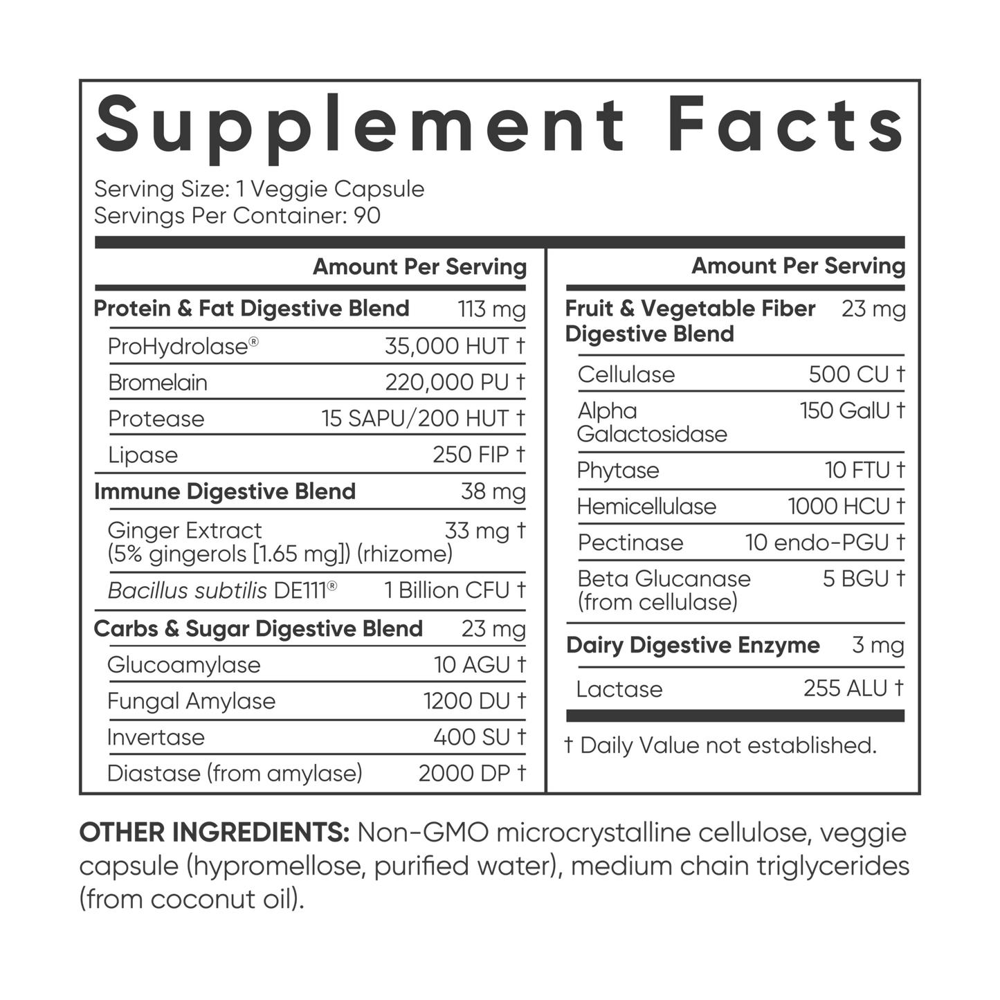 Digestive Enzymes + Probiotic (90 veggie capsules) by Sports Research