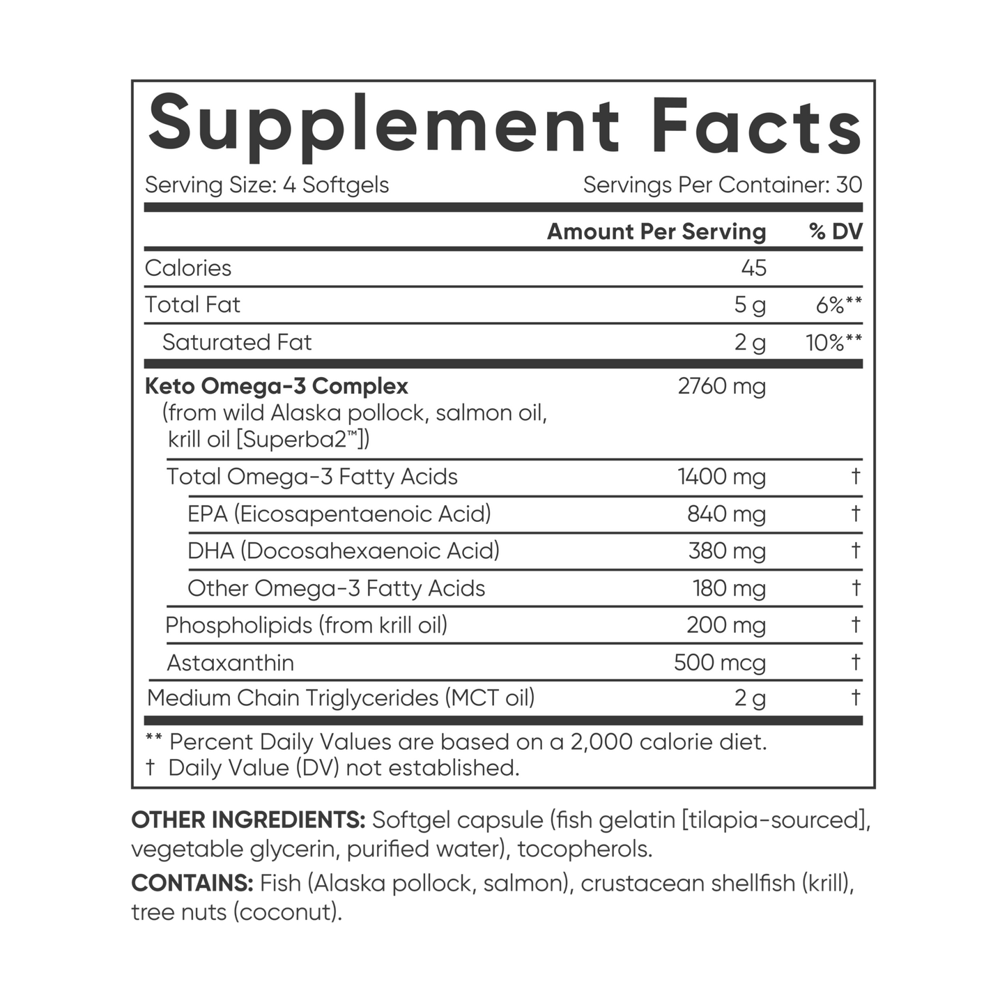 Keto Omega 1400mg (120 softgels) by Sports Research
