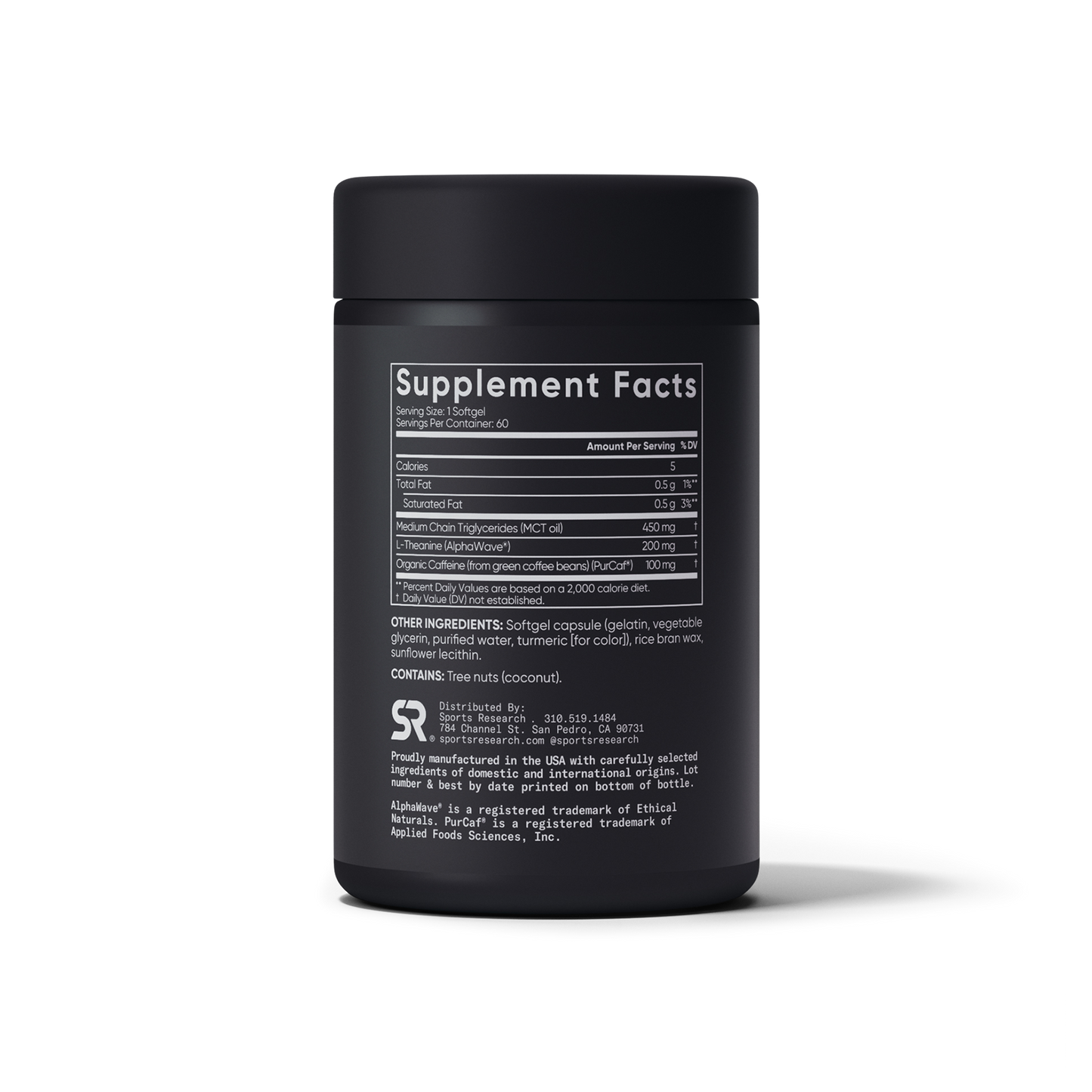 L-Theanine + Caffeine (60 softgels) by Sports Research