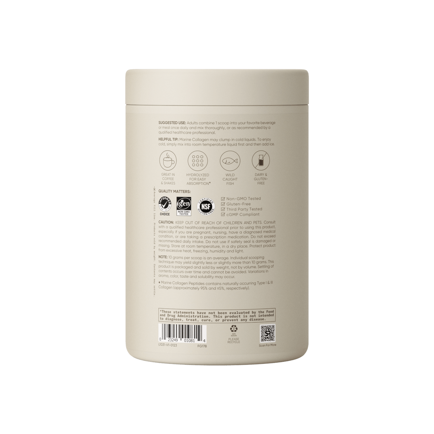 Marine Collagen Peptides (34 Servings) - 12oz by Sports Research