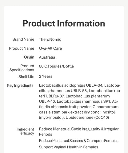 【Member Upgrade】TheroNomicOva-All Care*60 Capsules/Bottle Buy 5 Free SGD9 voucher pack