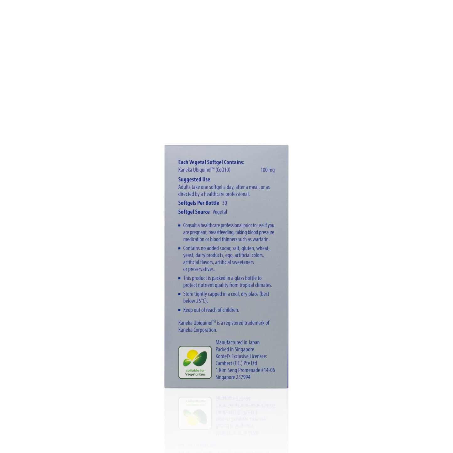 KORDEL’S KANEKA UBIQUINOL™ ACTIVE CoQ10 100 mg