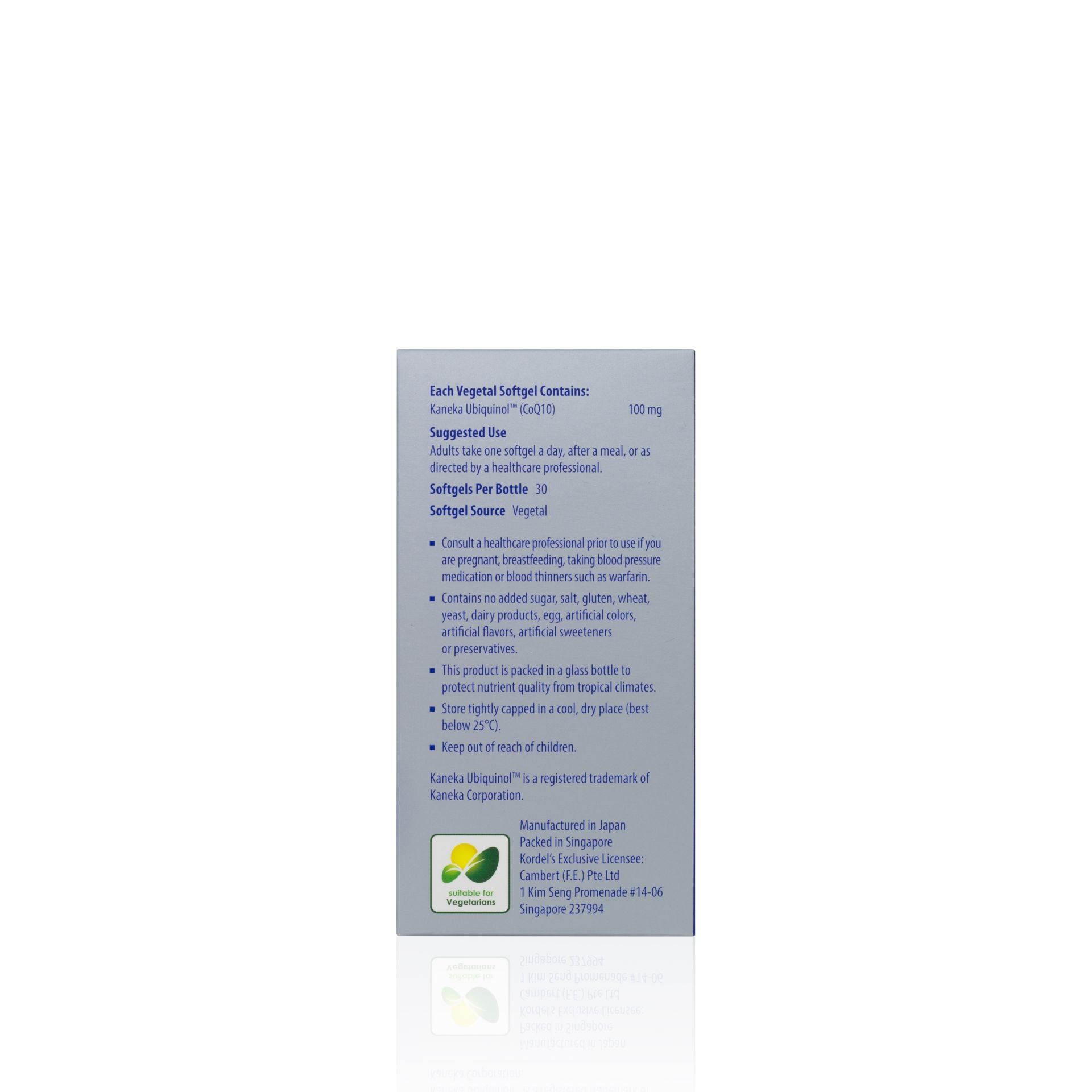 KORDEL’S KANEKA UBIQUINOL™ ACTIVE CoQ10 100 mg