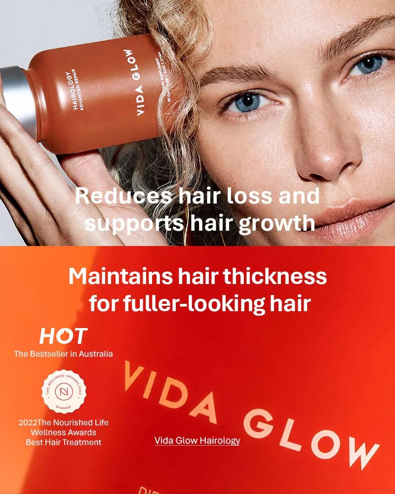 Vida Glow Hairology*30 capsules/bottle Buy 3 Free Marine Collagen 6 sachets