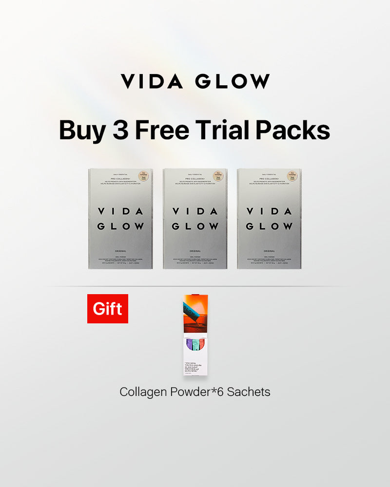 Vida Glow Pro Collagen+*3 packs Free Marine Collagen*6 sachets