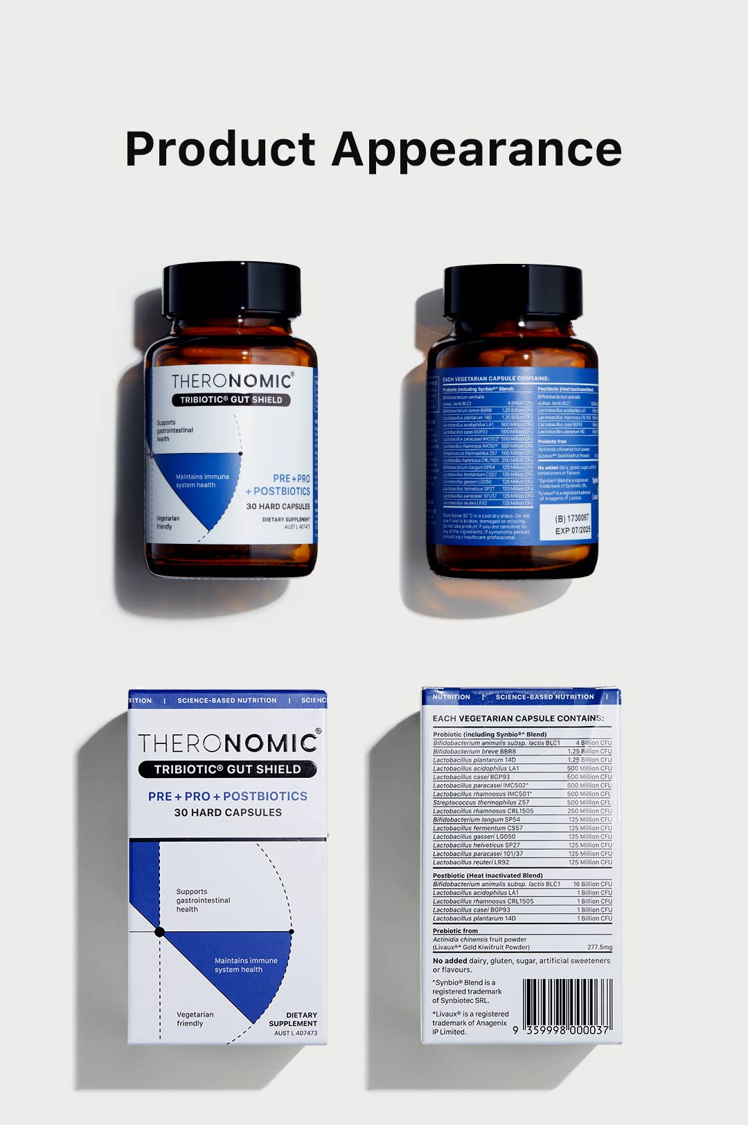 【Member Upgrade】Theronomic Tribiotic Gut Shield 30 capsules*8 bottles Free SGD9 voucher pack