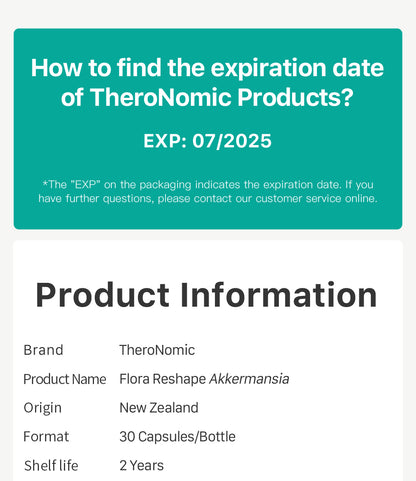 【Member Upgrade】TheroNomic Flora Reshape Akkermansia Buy 3 Get Free SGD9 voucher pack