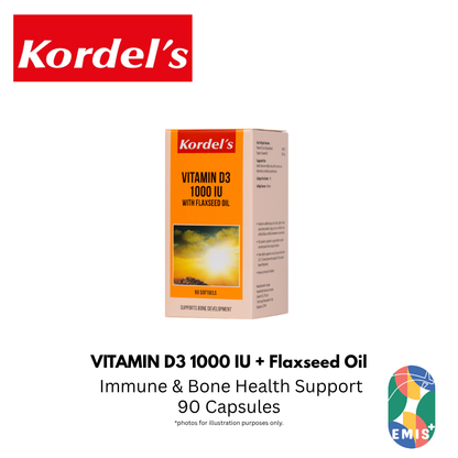 KORDEL’S VITAMIN D3 1000 IU WITH FLAXSEED OIL