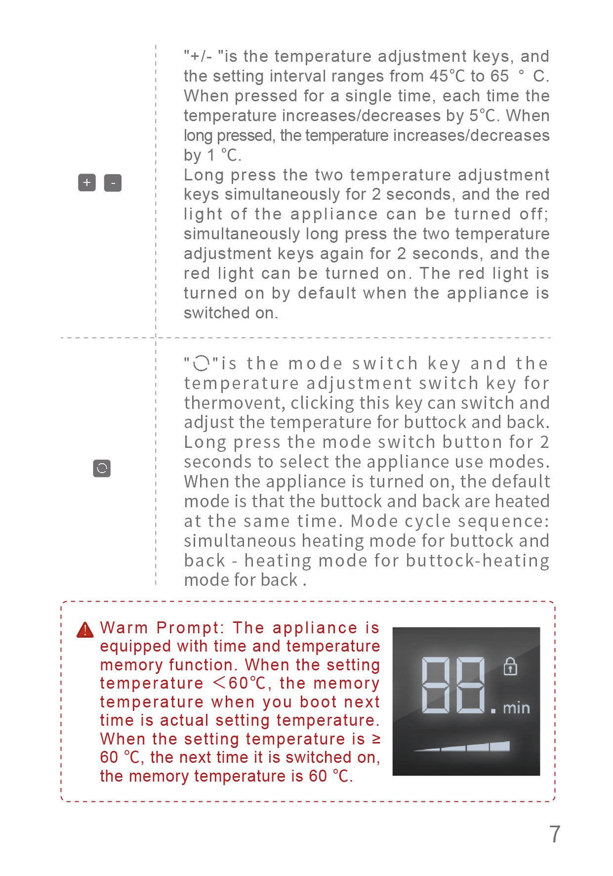 AiYiSheng Multifunctional Warm Buttocks Appliance official English manual page 9