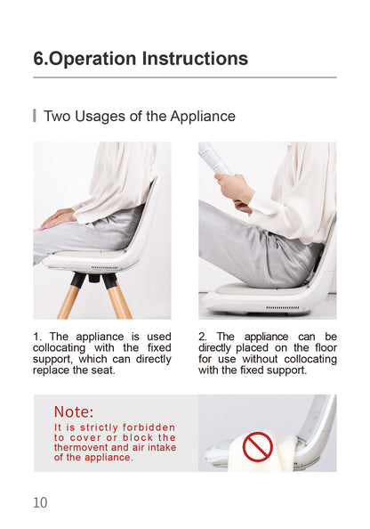 AiYiSheng Multifunctional Warm Buttocks Appliance official English manual page 12