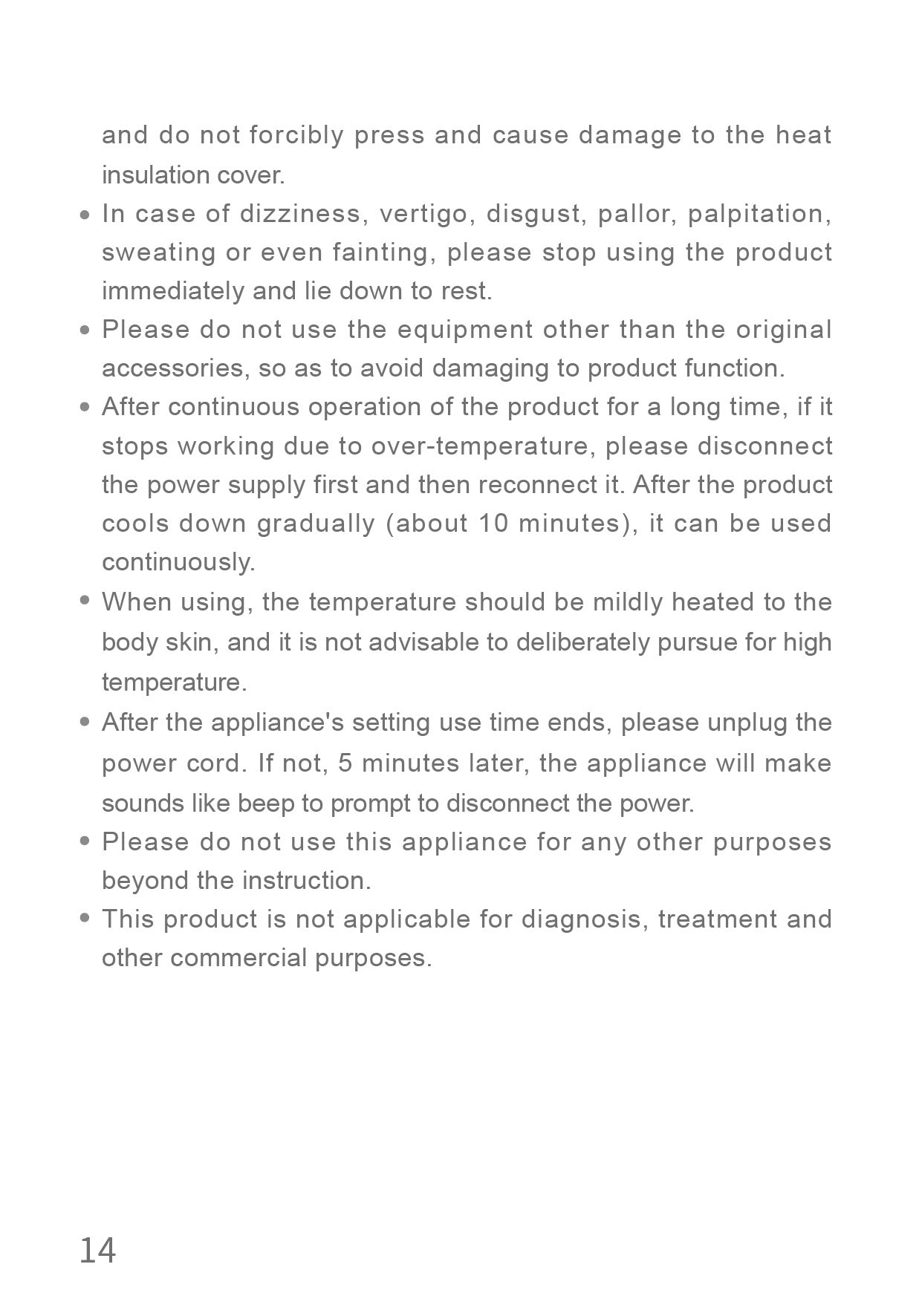 AiYiSheng Multifunctional Warm Buttocks Appliance official English manual page 16