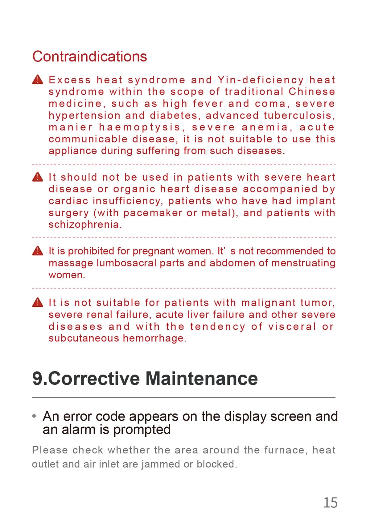 AiYiSheng Multifunctional Warm Buttocks Appliance official English manual page 17