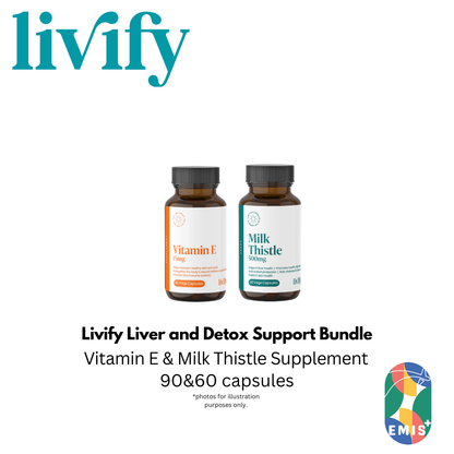 Livify Liver and Detox Support Bundle Milk Thistle and Vitamin E Supplement Set