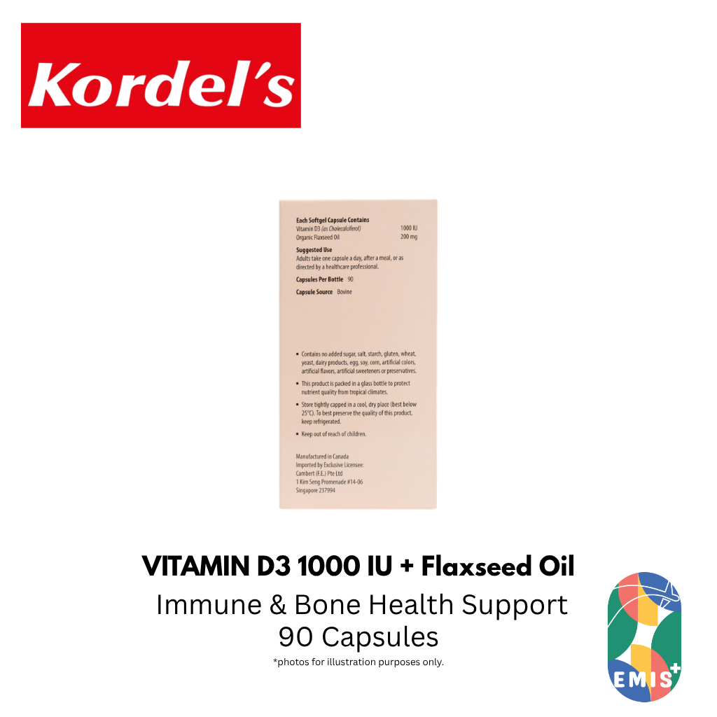 KORDEL’S VITAMIN D3 1000 IU WITH FLAXSEED OIL