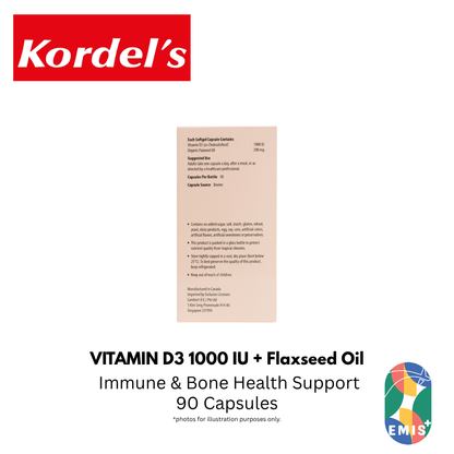 KORDEL’S VITAMIN D3 1000 IU WITH FLAXSEED OIL