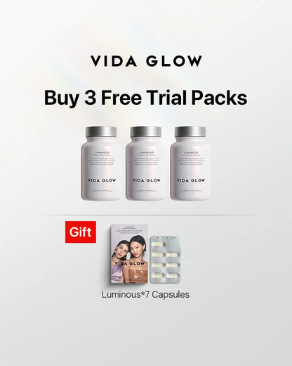Vida Glow Luminous Capsules 30 capsules*3 bottles Free Luminous Capsules 7 Capsules