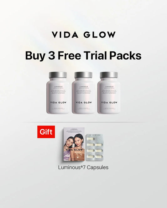 Vida Glow Luminous Capsules 30 capsules*3 bottles Free Luminous Capsules 7 Capsules